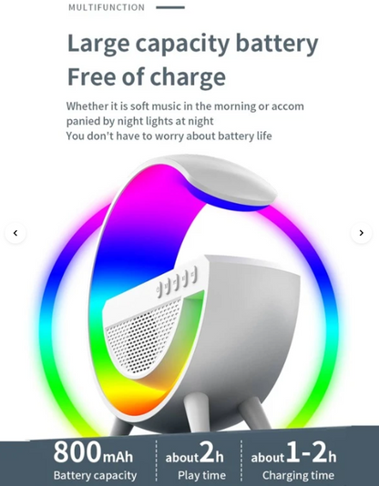 Best Gift Wireless Charger With Speaker Colorful Night Light Wireless Mobile Phone Charger