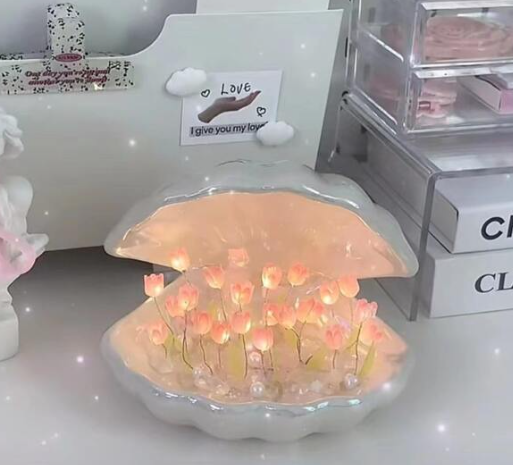 Tulip Glass Tabletop Ambiance Light Decoration