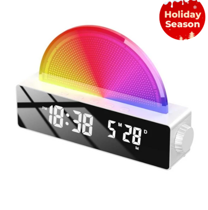 White Alarm Clock, 24H LED Digital Display Bedside Lamp, Wake Up Light