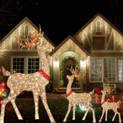 Lighted Christmas Deer Sleigh Outdoor Yard Decor