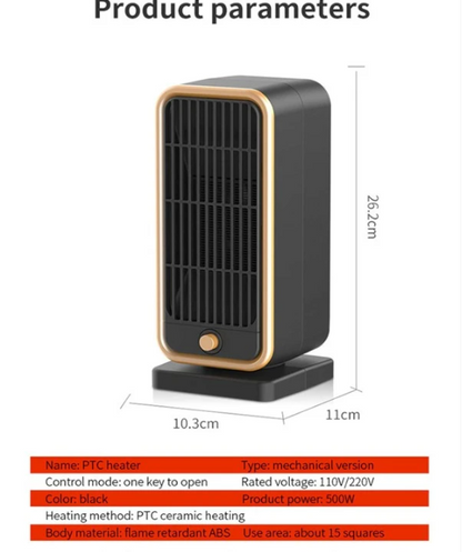 Smart Space Heater Portable Electric Heater 500W PTC Ceramic Home Warmer