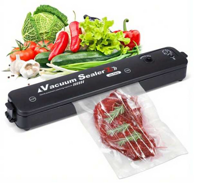 Automatic Vacuum Sealer with 10 Sealing Bags - One Button Operation for Food Air Sealing