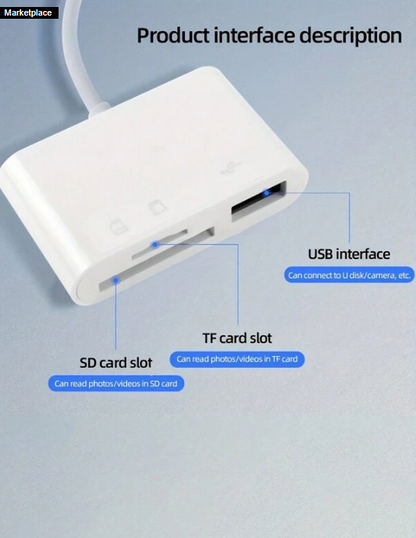 3 In 1 USB Female OTG Adapter With Charging