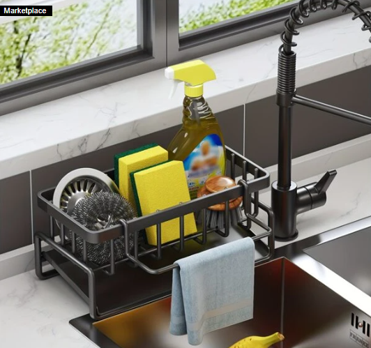 Faucet Dishcloth Sponge Holder, Kitchen Storage Rack, Household Sink Drain Basket