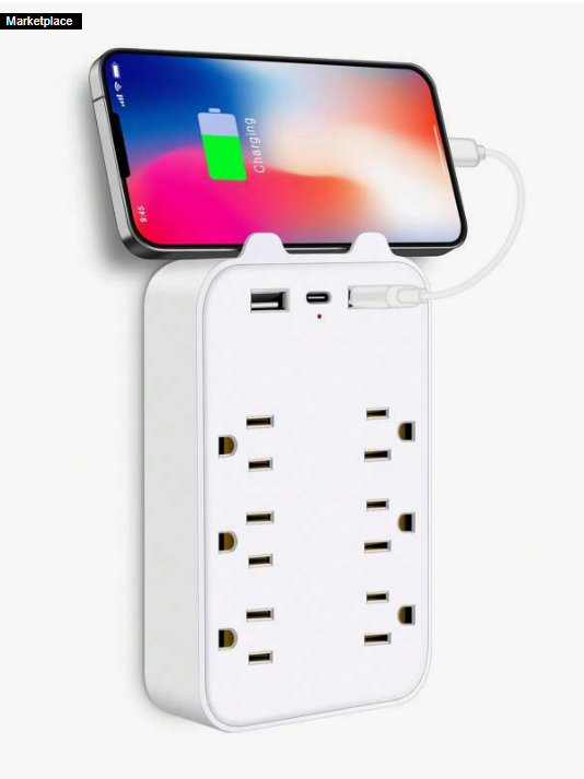 USB Wall Mount, 2 USB Charging Ports And 1 Type C