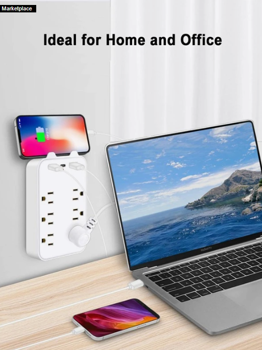 USB Wall Mount, 2 USB Charging Ports And 1 Type C